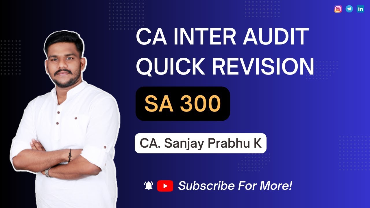 SA 300 | Planning in an Audit of FS | Quick Revision | Malayalam