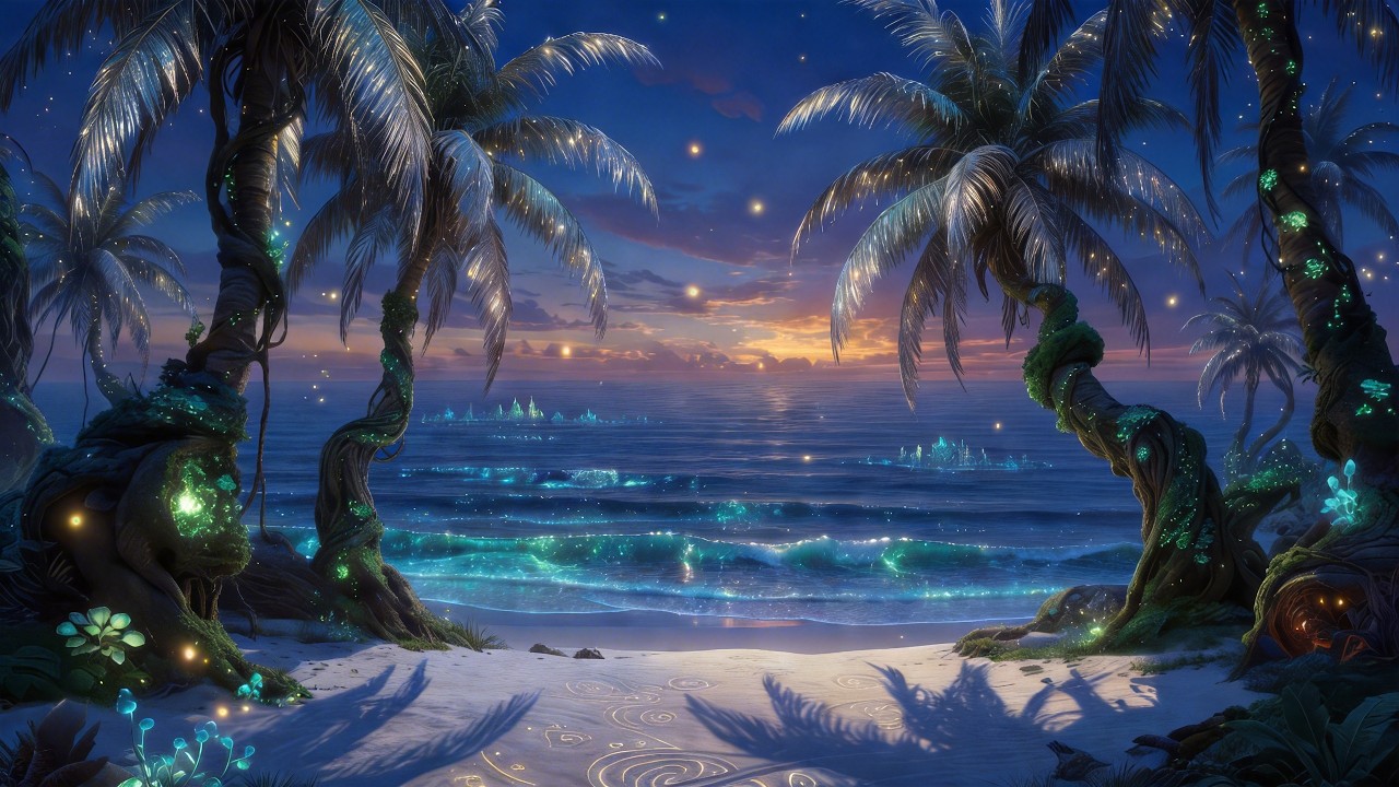 Magical Seaside at Twilight – Relaxing Flute & Piano with Ocean Wave Sounds