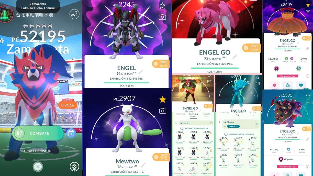 ✨Cu3nt4s Alternas y principal ENGEL + Intercambio Mewtwo Acorazado y Shiny Mewtwo + Zamazenta Raids