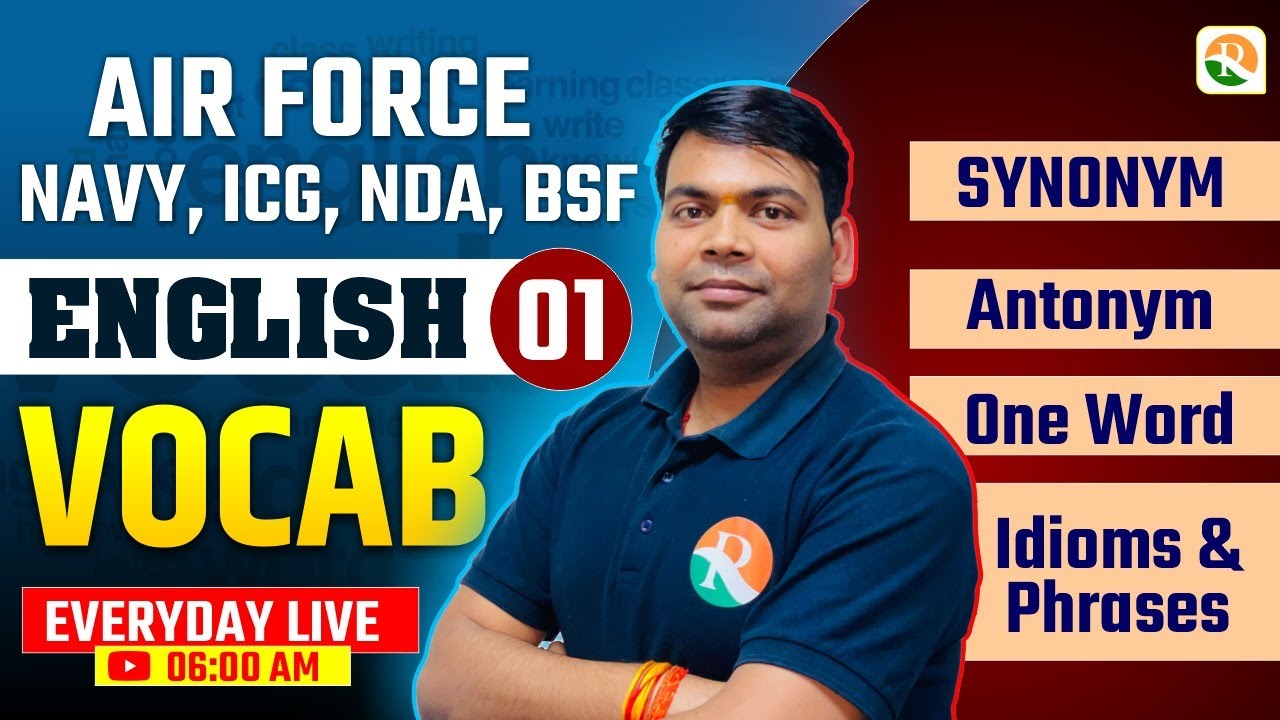 Vocabulary- 01 | Airforce, Navy, ICG, BSF, NDA | Airforce English Classes | BSF English Classes