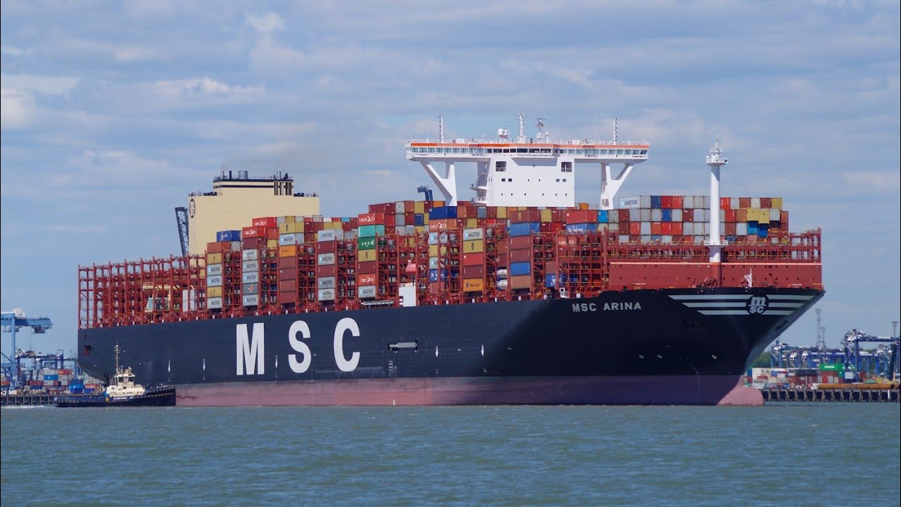 Ultra large MSC ARINA swings/berths at the Port of Felixstowe - Part2 - 15/5/20
