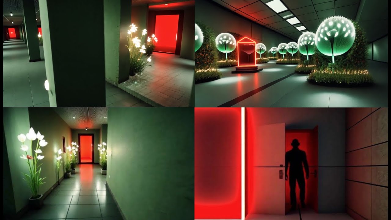 Liminal Dreamscapes: Surreal Floral Corridor of Dreams