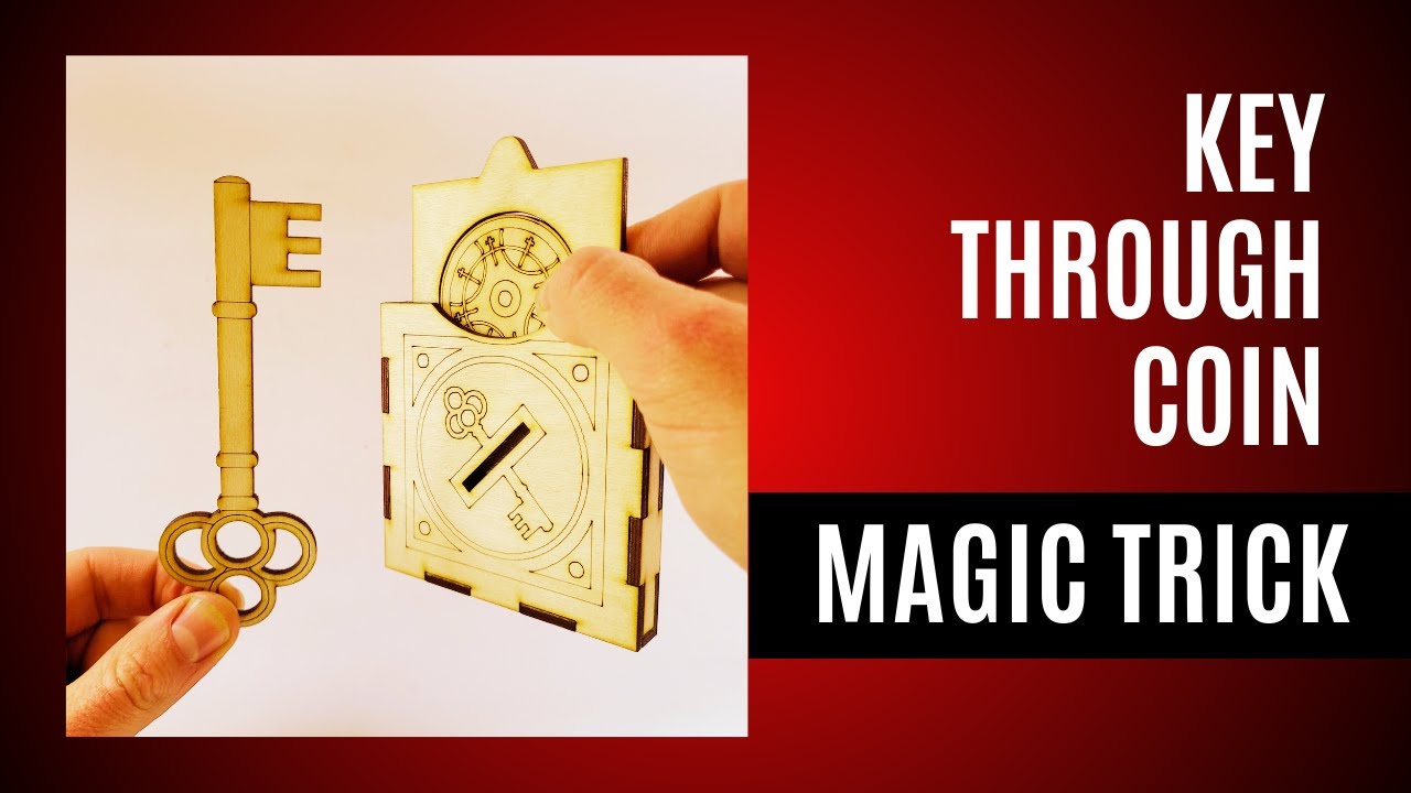 Key Through Coin Magic Trick - Laser cut