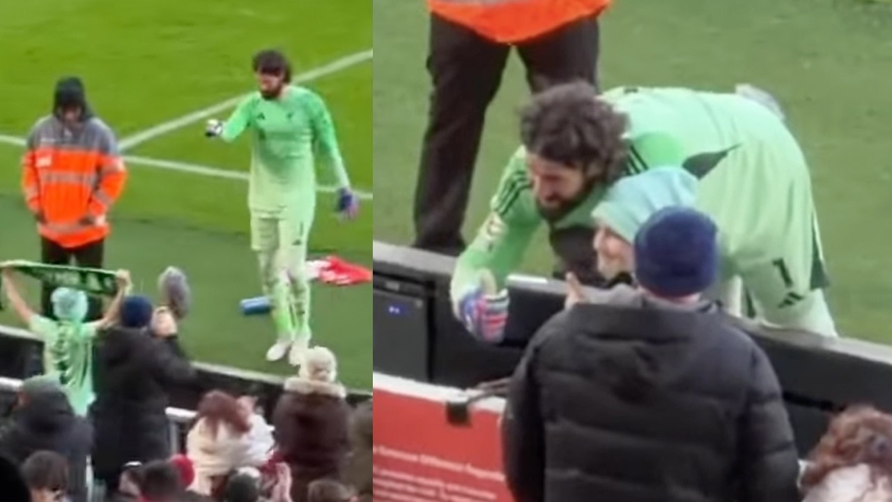 ❤️ CLASS Moment as Alisson Celebrates Liverpool Win with Young Supporter ❤️