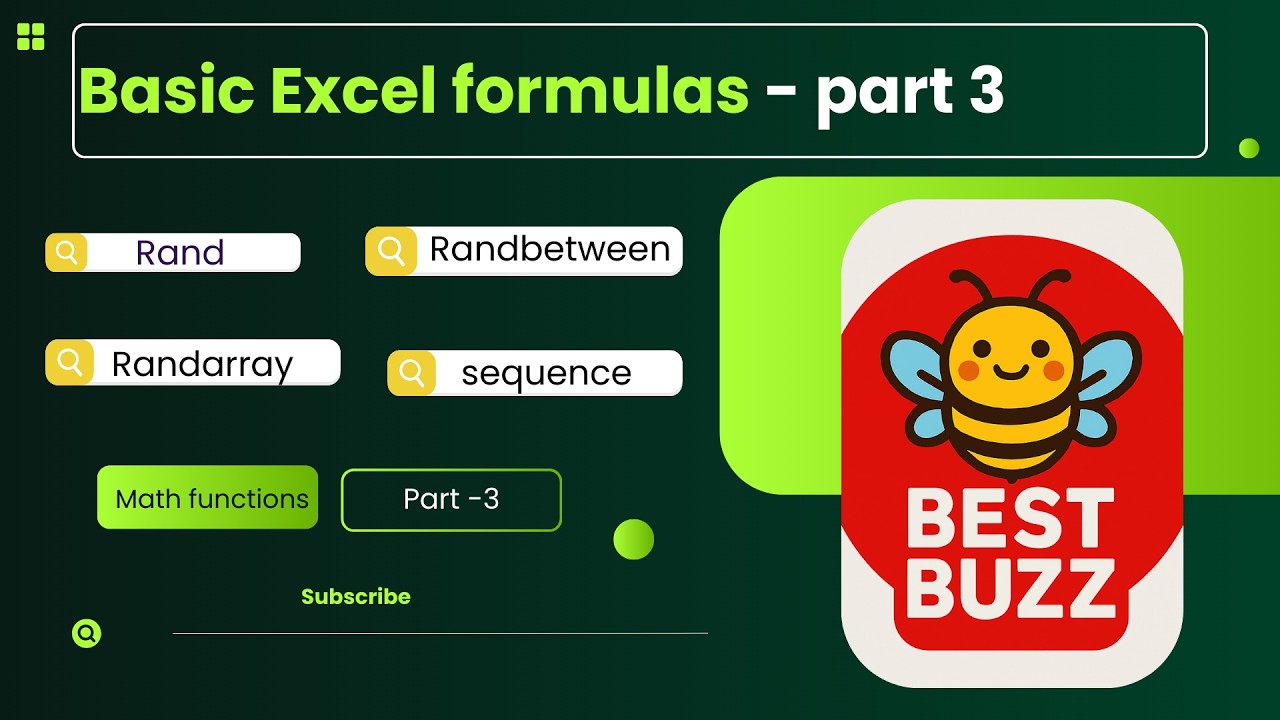 basic excel formulas -  Part 3