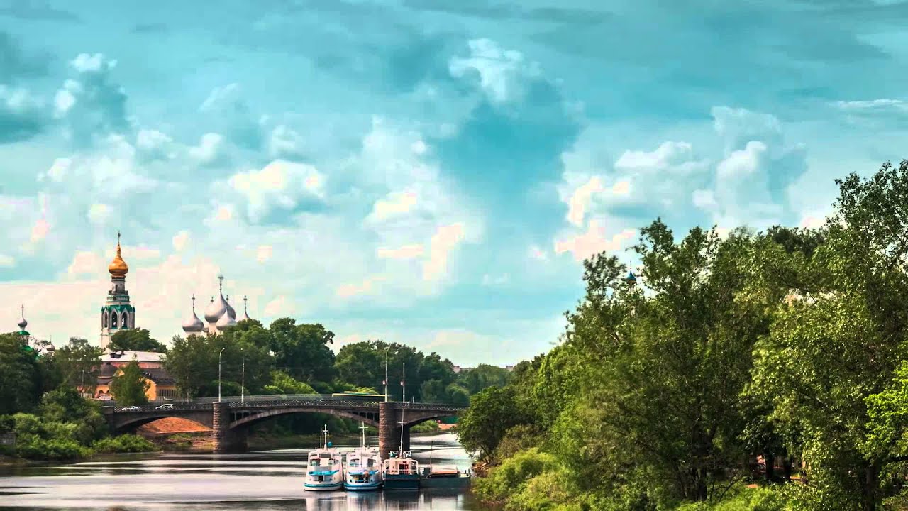 Город. Таймлапс. Timelapse video of Vologda city. Russian Architecture