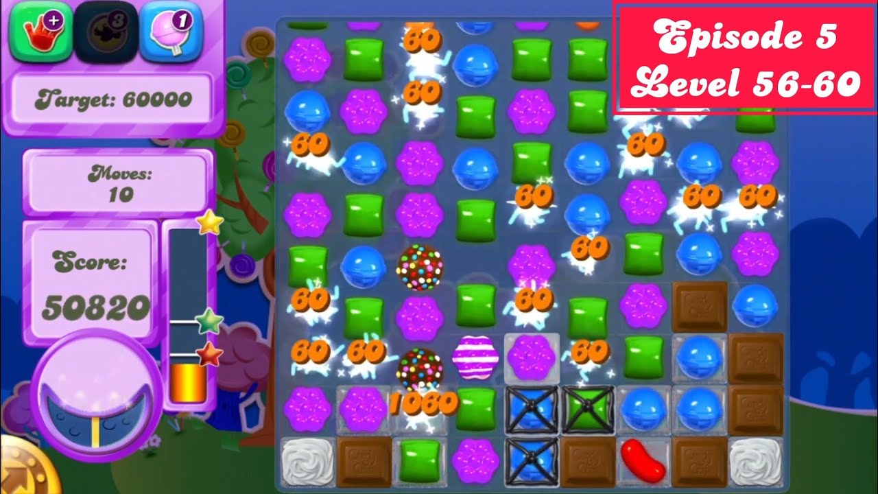 CANDY CRUSH SAGA - DREAMWORLD E5 LEVEL 56-60 FULL GAMEPLAY