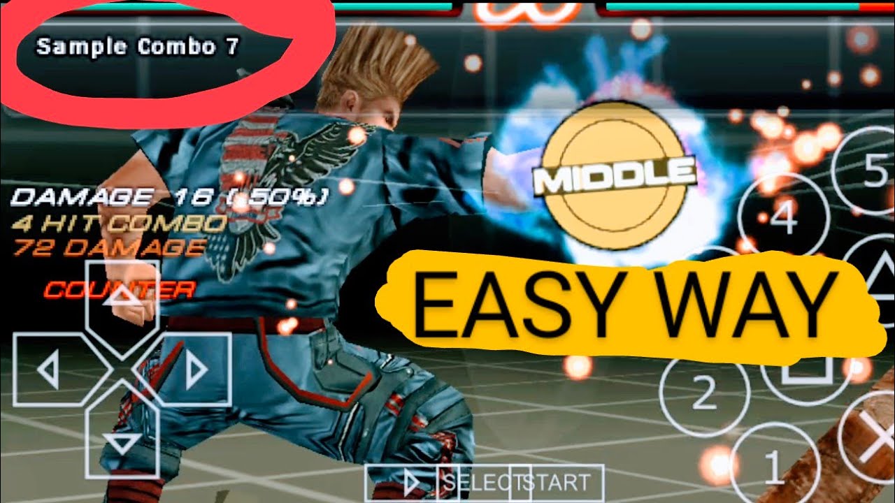 PAUL PHEONIX SAMPLE COMBO 7 TUTORIAL | WITH INPUT INFORMATION | TEKKEN 6 | ANDROID PPSSPP