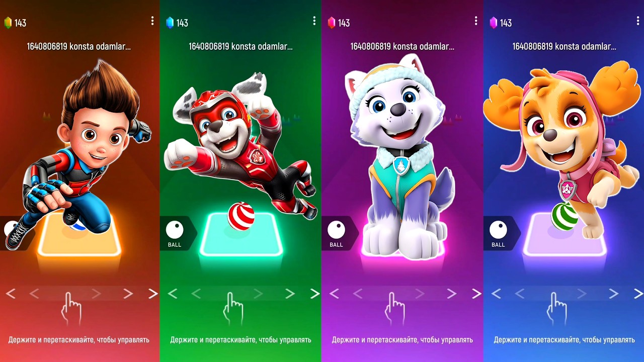 Ryder vs Paw Patrol Ultimate Jump Battle 🐾🔥  Tiles Hop EDM Rush