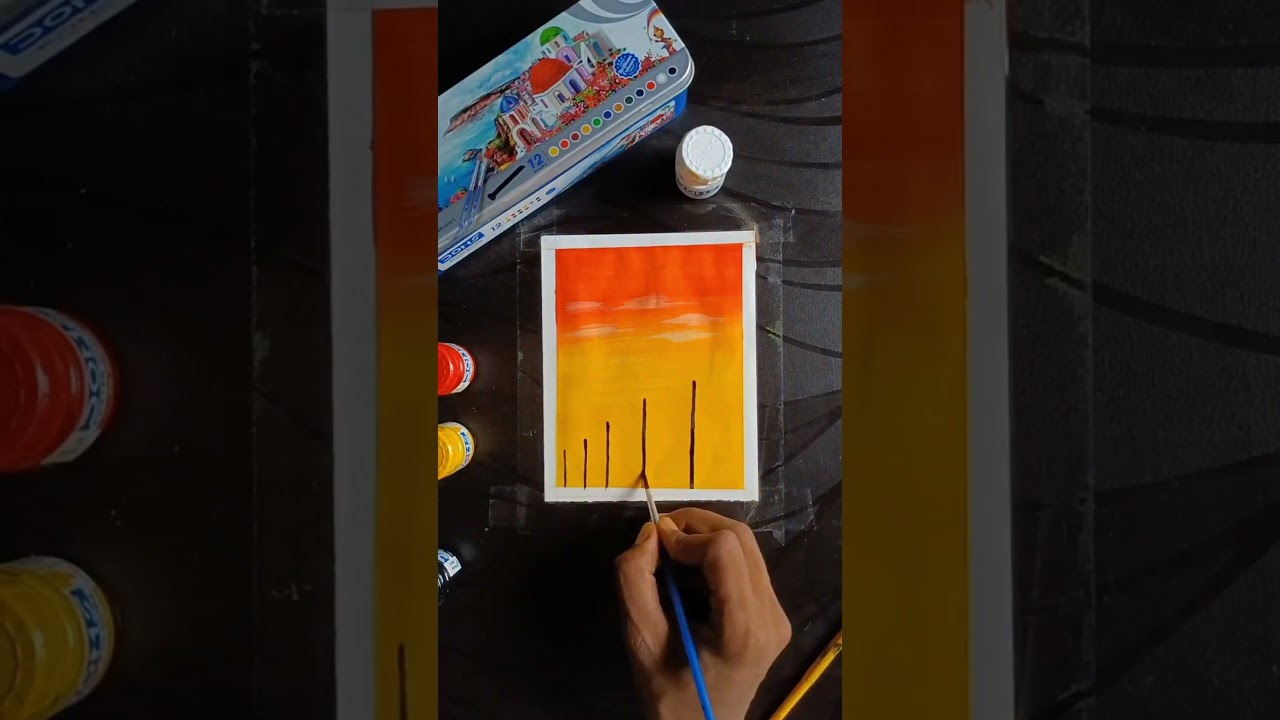 Easy Poster Colour drawing.#shorts #youtubeshorts #painting