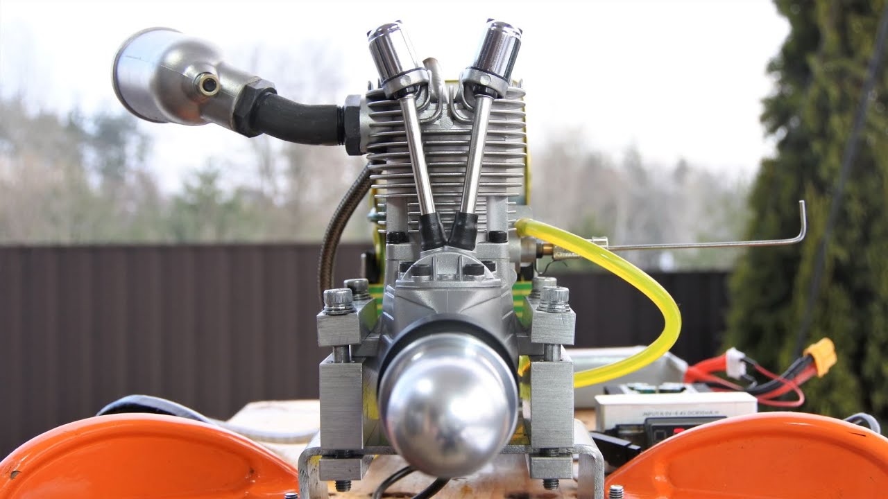 Saito FG 21 gas fuel glow and spark ignition test run