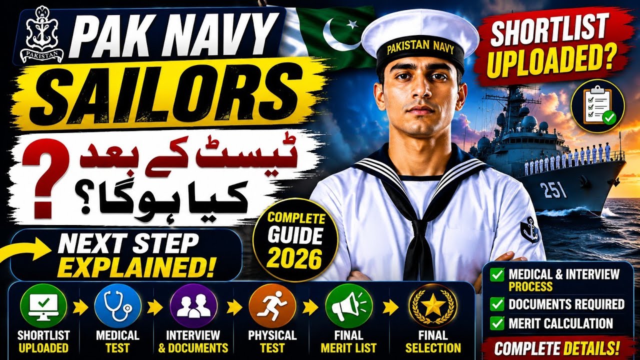 Pak Navy Sailors 2026 | Shortlist Uploaded? | Complete Selection Process After Initial Test