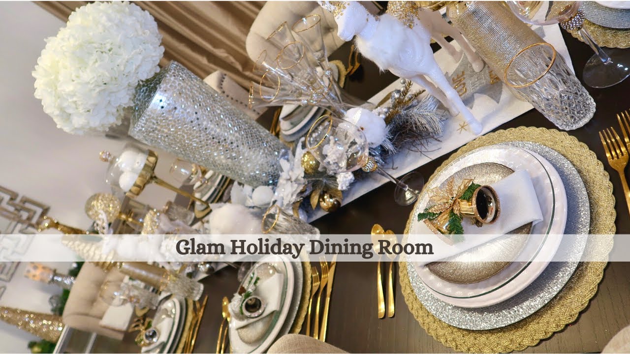 Glam Holiday Tablescape|Elegant Decorating Idea|Decorate With Me|Formal Dining Room