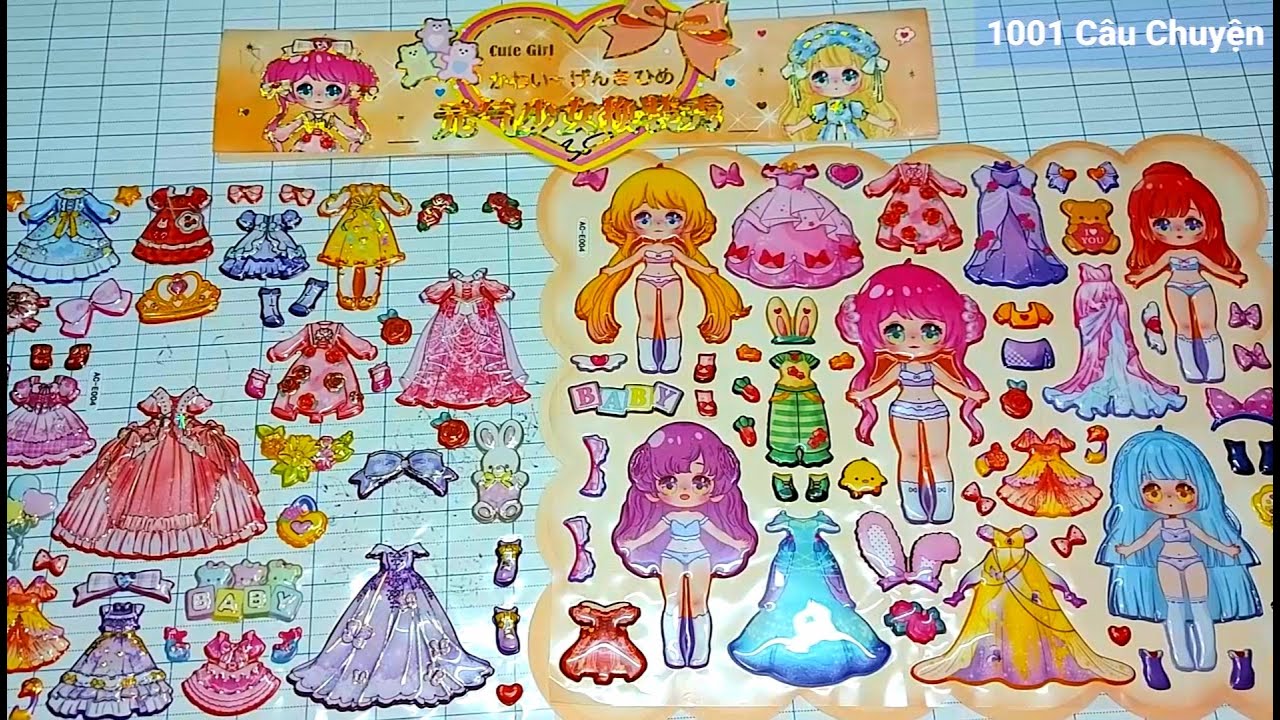 Sticker Công chúa xinh đẹp dạy bạn sống tốt/ Thiết kế Lâu Đài Xanh - Lâu đài Tím và Cây cầu tình yêu