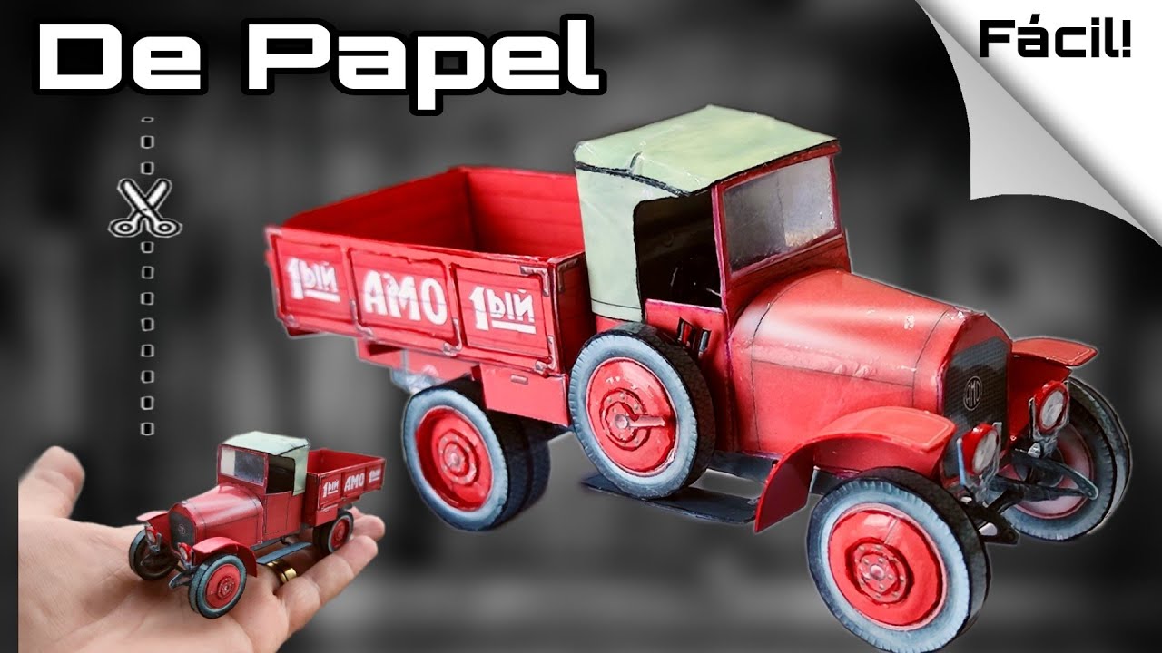 Caminhão antigo Ford T, feito de papel, miniatura linda e fácil de montar, passo a passo, Papercraft