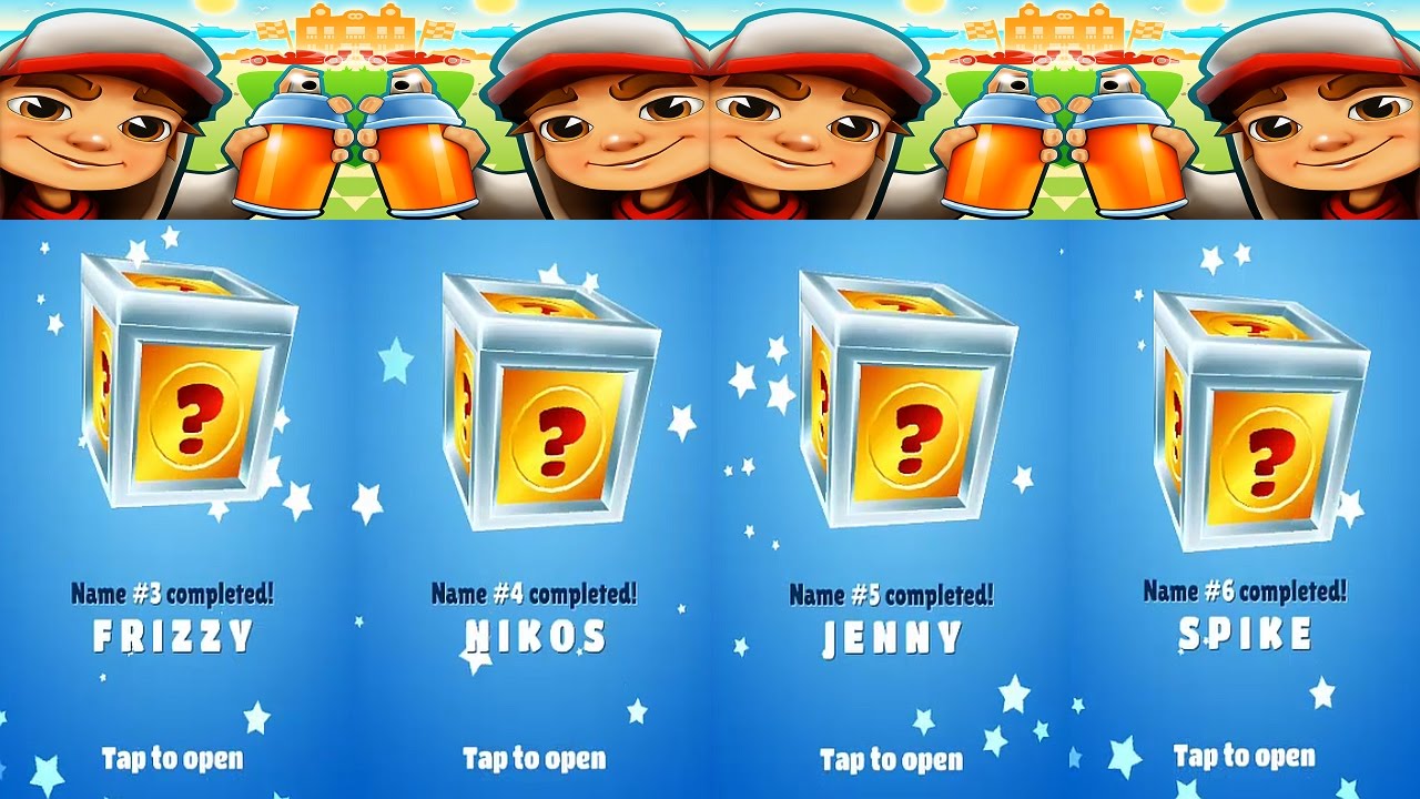Subway Surfers Monaco: Frizzy VS Nikos VS Jenny VS Spike (Name Hunting Wordy Weekend)