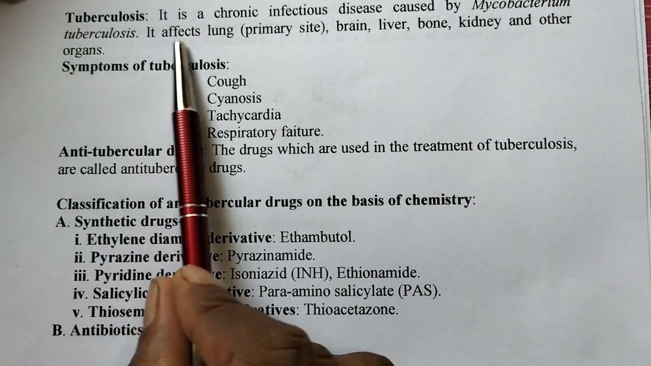 Antitubercular drug-Introduction, definition and classification. Diploma in Pharmacy,  Pharm. chem.