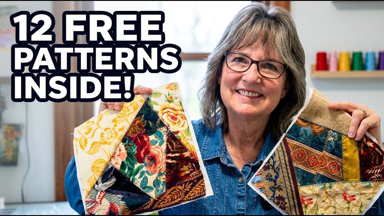 Free Crazy Quilt eBook! 12 Foundation Paper Piecing Patterns for 21K Subs