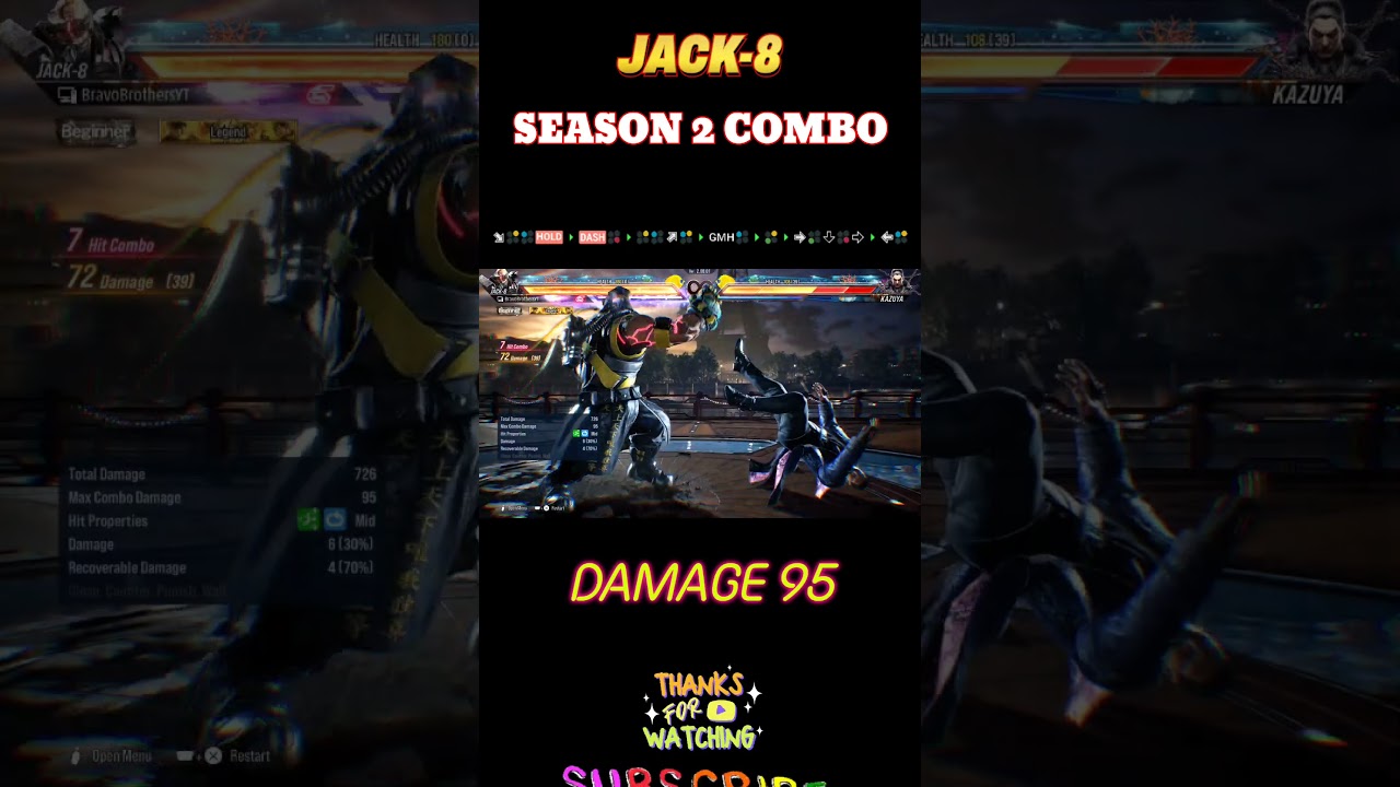 JACK8 Season 2 combo I Tekken8 Jack8 season 2 combo guide#Jack8#Combo#Tekken8#season2