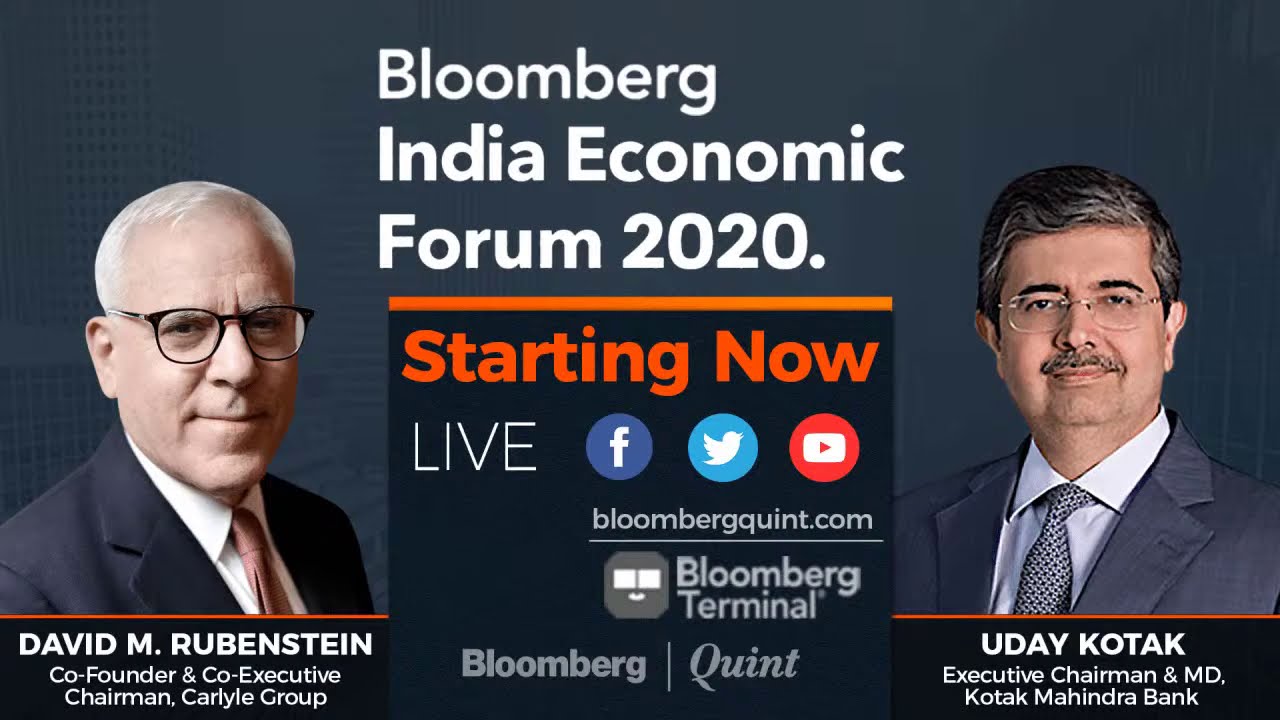 Peer-to-Peer Conversation Between Uday Kotak & David Rubenstein: Bloomberg India Economic Forum 2020
