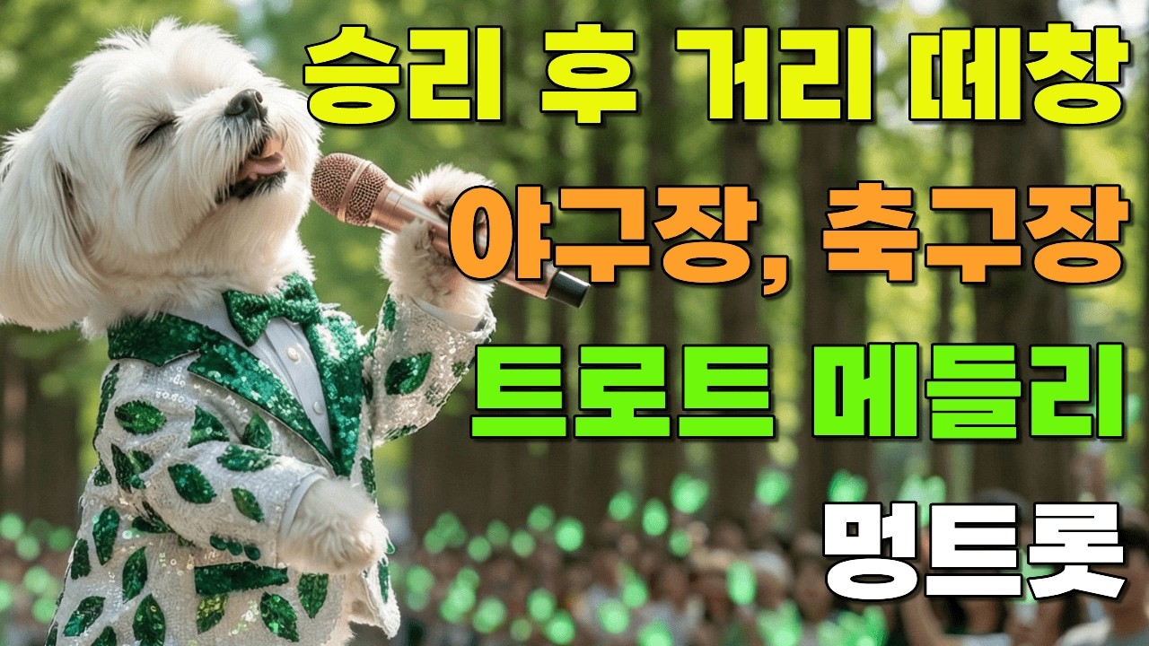 [플레이리스트] 🎤승리 후 거리 떼창! 🏟️응원 2차 분위기 올킬 흥트로트 10곡 메들리 연속듣기 | 멍트롯