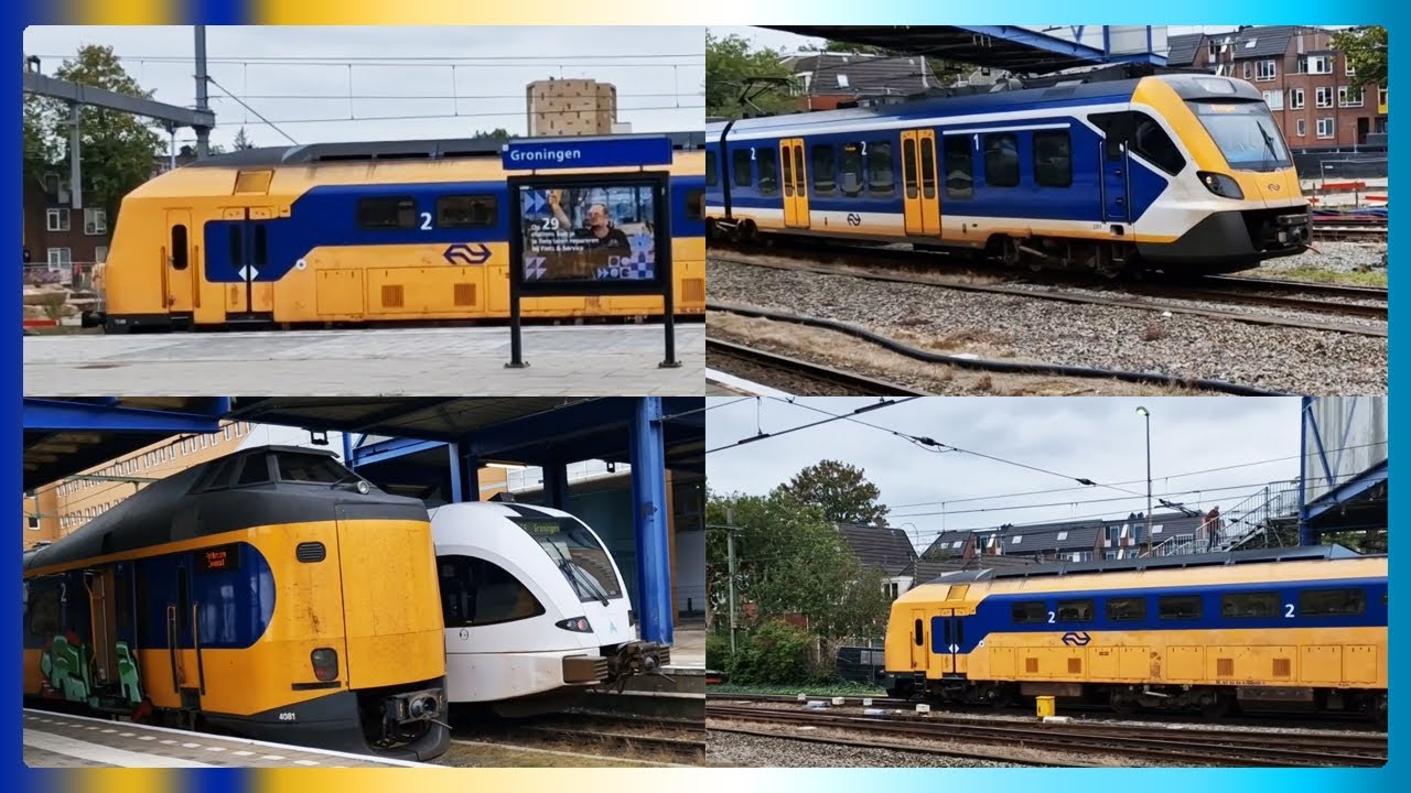 Treinen bij Groningen centraal station // Trains at Groningen centrale station.