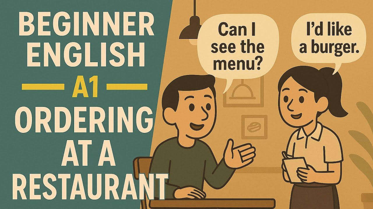 Beginner English Conversation | Ordering Food at a Restaurant (A1)