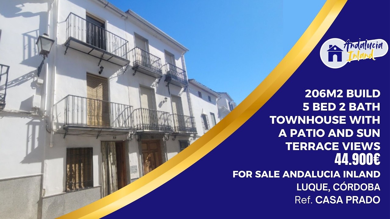 206M2 5 BED 2 BATH TOWNHOUSE WITH A PATIO & SUN TERRACE VIEWS FOR SALE ANDALUCIA INLAND CASA PRADO