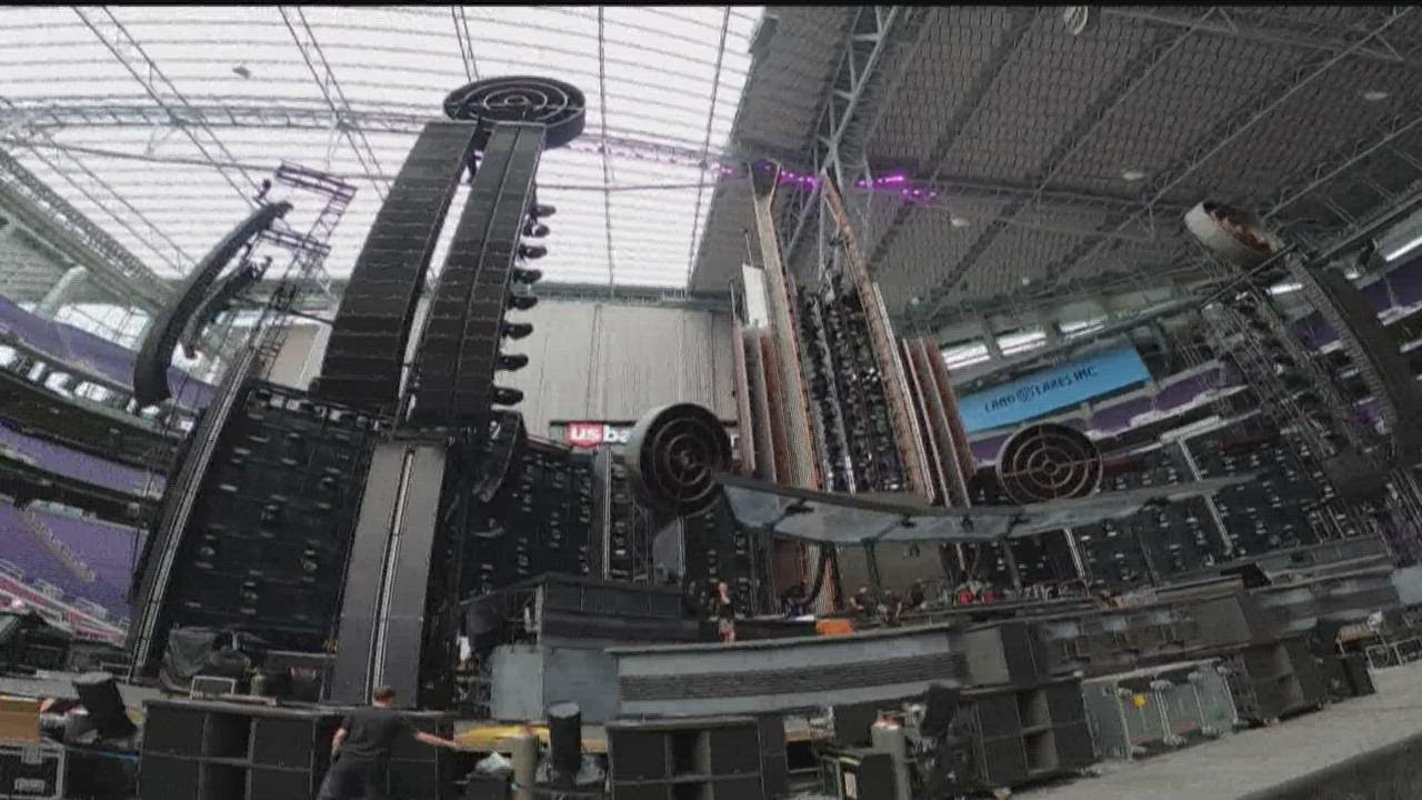 1,350 tons of stage equipment hauled into U.S. Bank Stadium for Rammstein concert