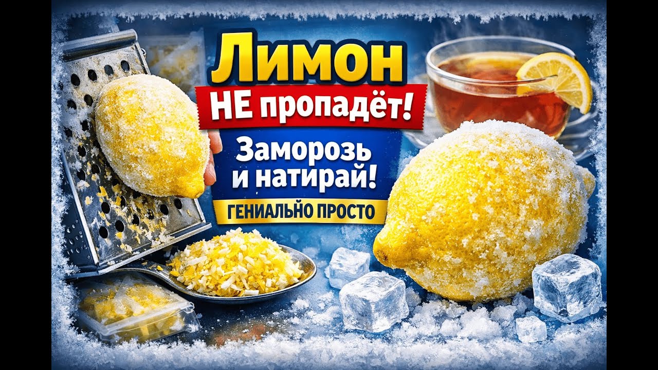Лимон НЕ пропадёт! Заморозь и натирай — гениально просто.