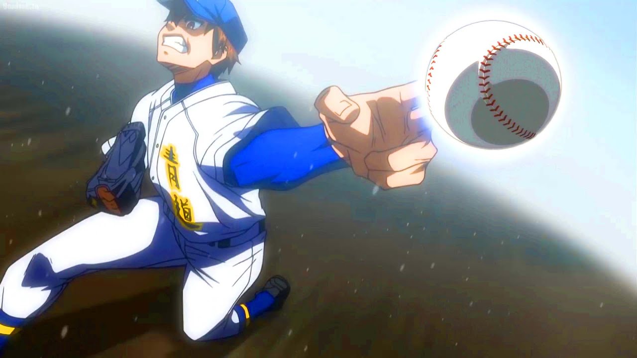 ダイヤのA[エース] 『 The King of Baseball Reincarnated』沢村の素早いスピンが完成した雨の中の試合|| Ace of Diamond