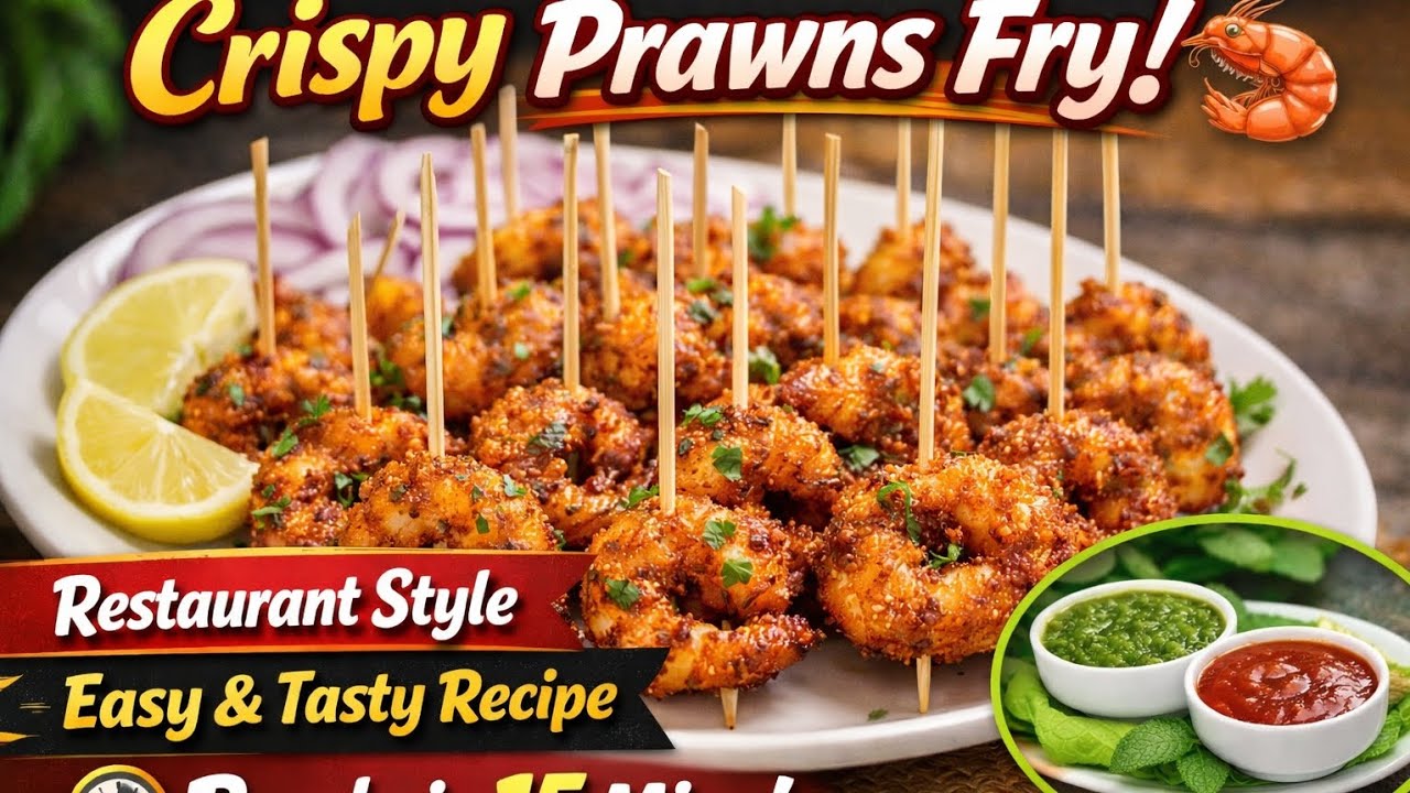 Crispy Prawns Starter Recipe | Easy Restaurant Style Prawns Fry at Home 🍤 | Best Seafood Starter