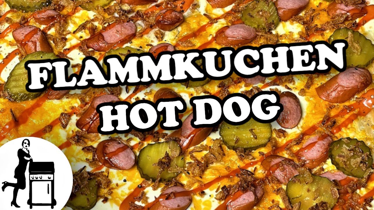 Hot Dog Flammkuchen | BRUTAL LECKER und EINFACH | Die Frau am Grill