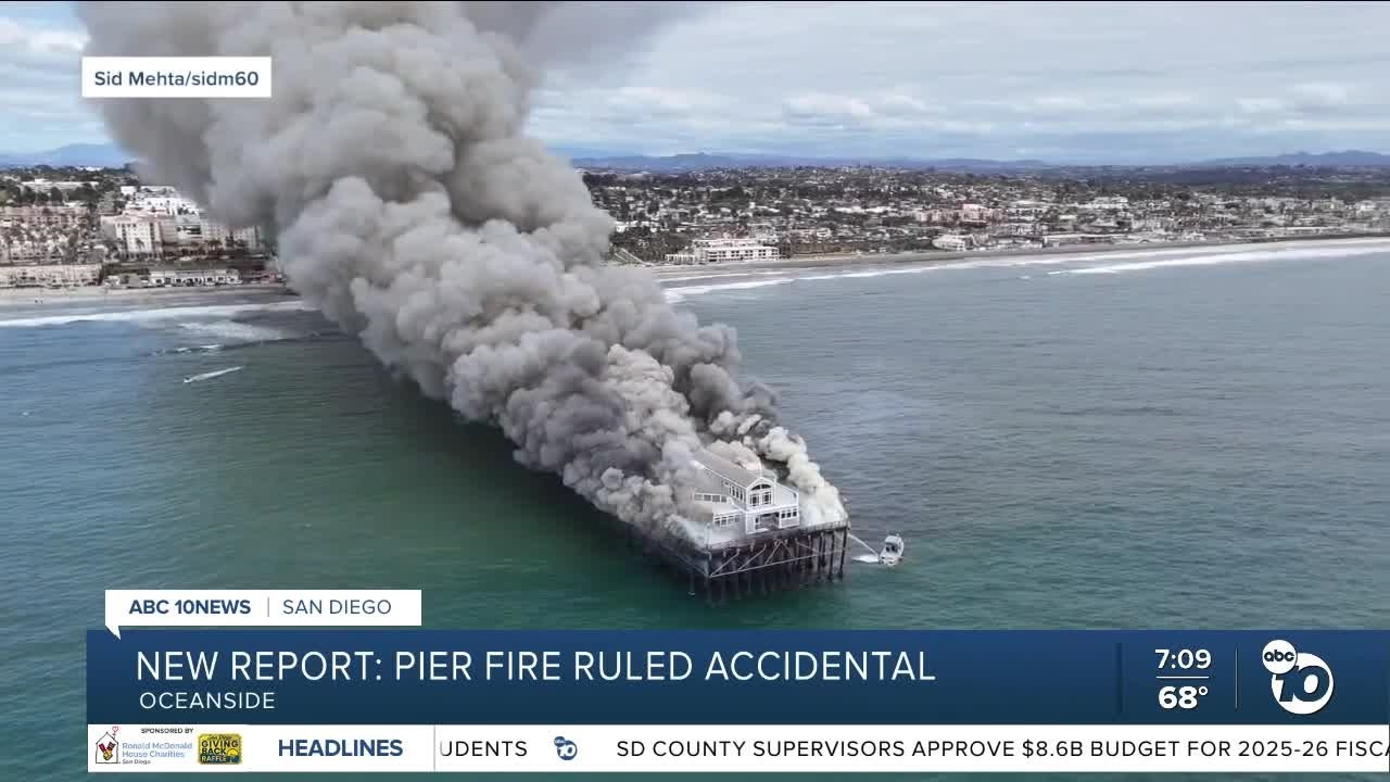ATF investigation rules Oceanside Pier fire accidental