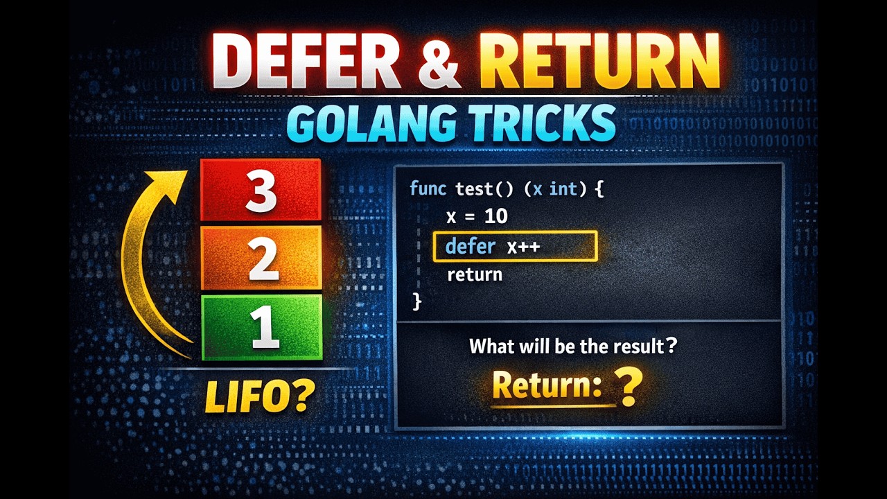 Golang Defer & Return Explained 🔥 | Panic, Stack Unwind & Tricky Interview Examples in Go