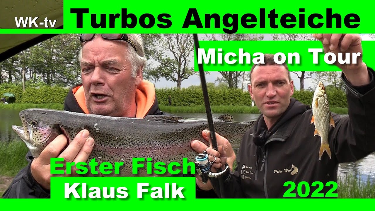 Micha on Tour und Klaus Falk auf Wels, St&ouml;r und Lachsforelle an TURBOS ANGELTEICH 2022
