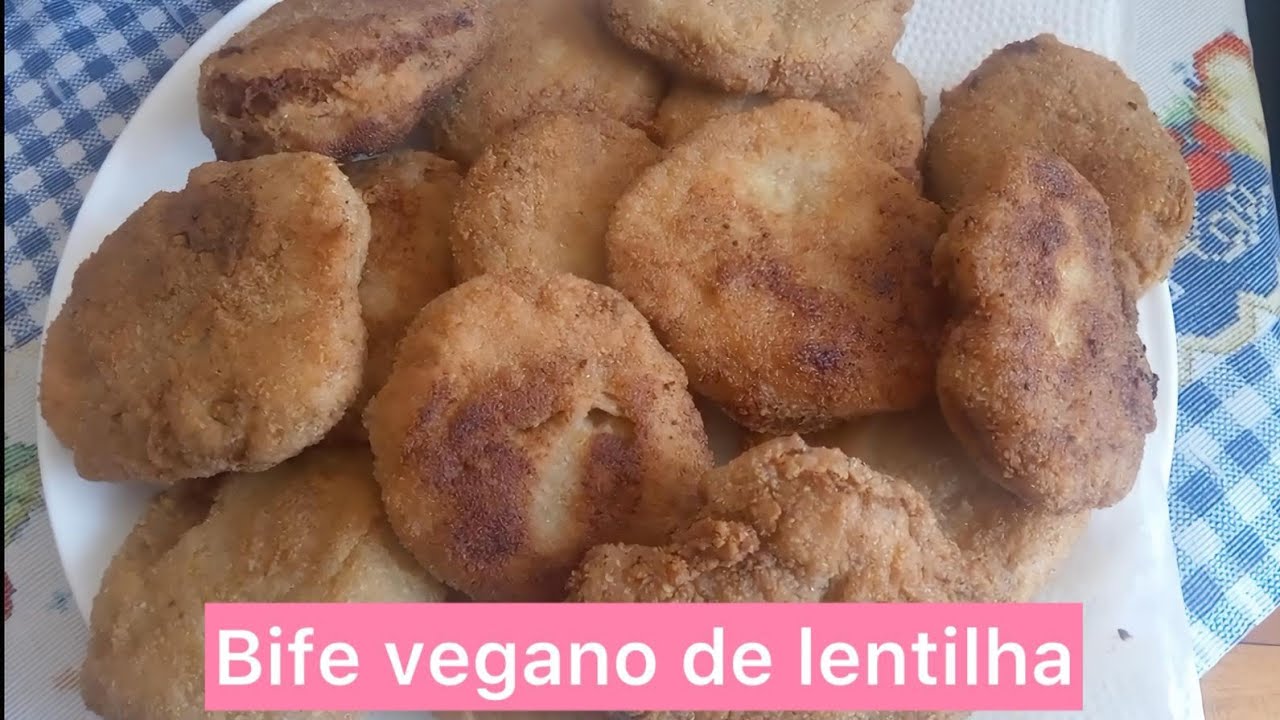 Fiz bifes veganos de lentilha (delícia)