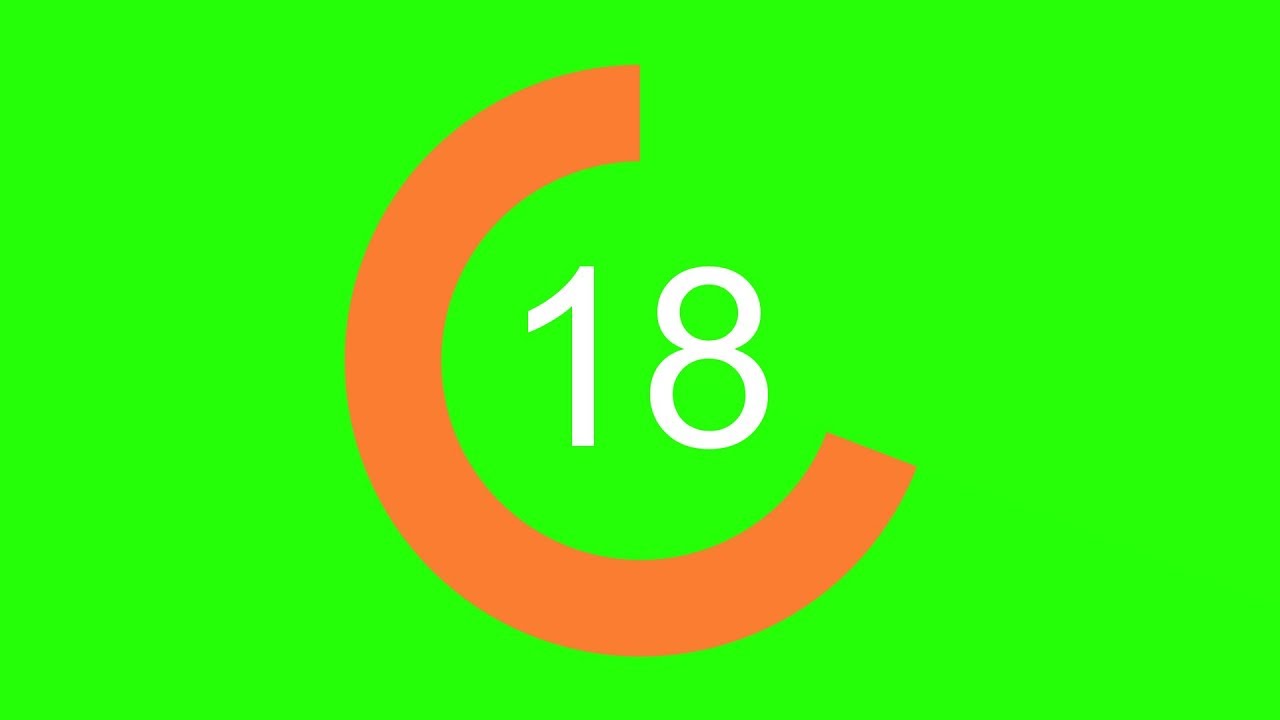 20 seconds & 30 sec Count Down circular timer green screen FREE