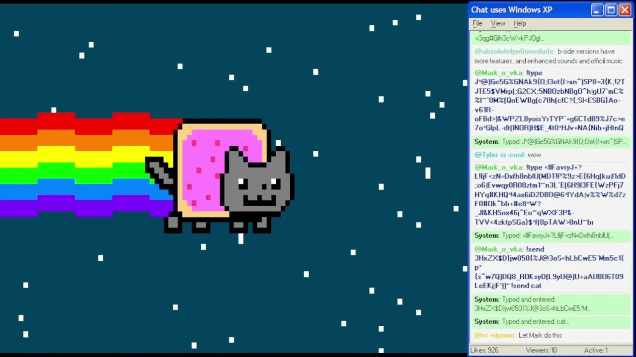 YouTube Chat started Nyan Cat