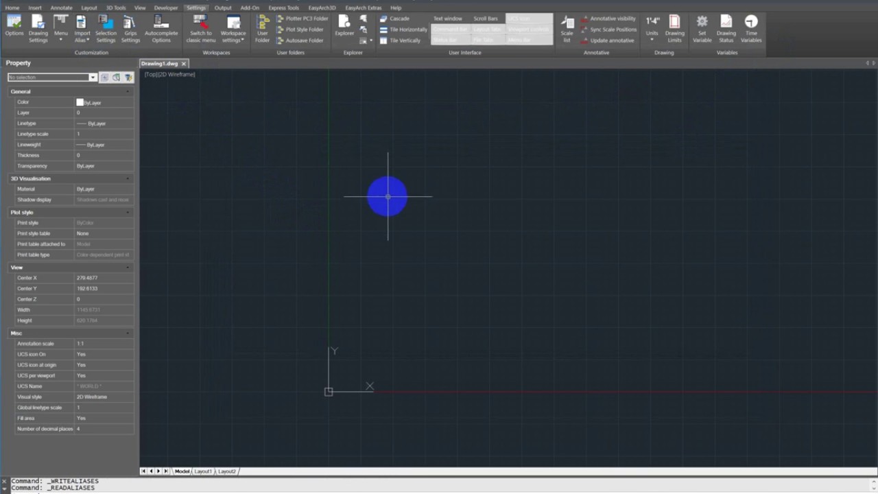 progecad 2019 menu ve kullanıcı arayüzü