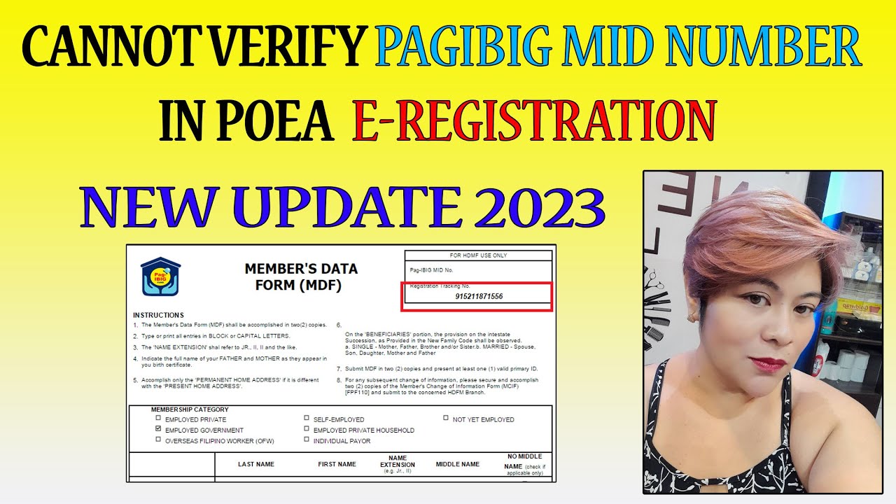 Cannot verify Pag ibig number in POEA E Registration /Pag ibig to POEA - poea ereg 2023