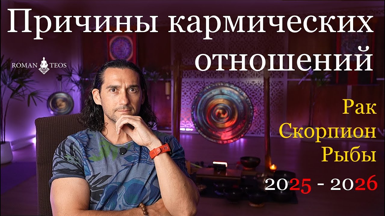 Транзит Кармических Узлов 2025 - 2026: Рак Скорпион Рыбы. Причины долгов в отношениях. Роман Тэос