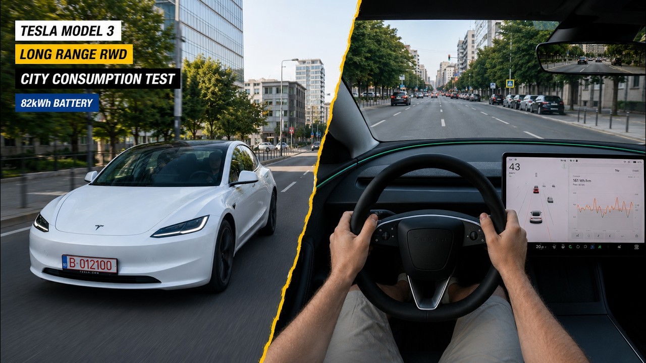Tesla Model 3 Highland LR RWD 2026 - City Consumption Test - 82 kWh Battery