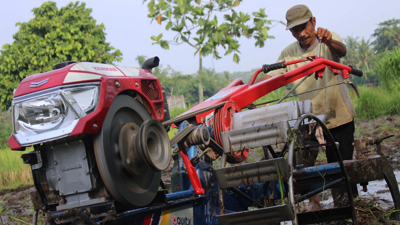 MODEL BARU!! TRAKTOR SAWAH QUICK G1000 YANMAR TF85NL DI TURUN MENGGARAP LAHAN
