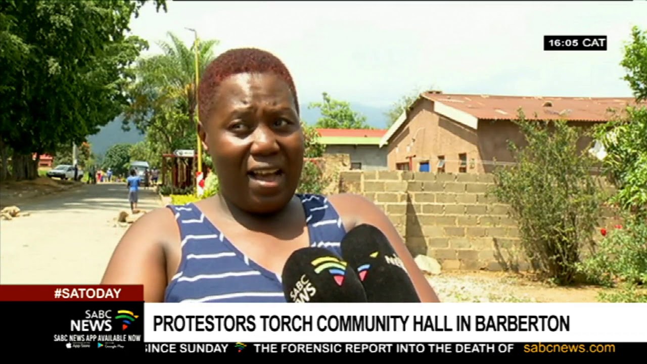 Barberton community hall torched amid protest
