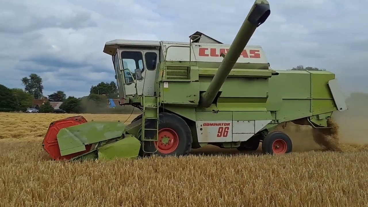 Combining with Claas Dominator 96 1982 at Little Horkesley Essex