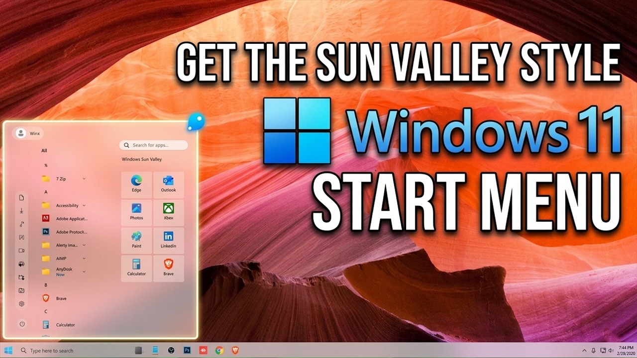 New Sun Valley Style Start Menu for Windows 11 | Clean & Modern Customization