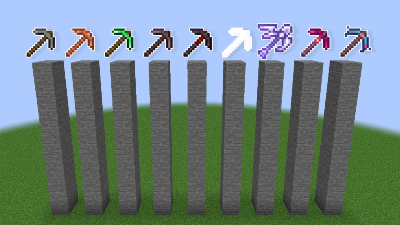 which Pickaxe is faster in minecraft experiment ?