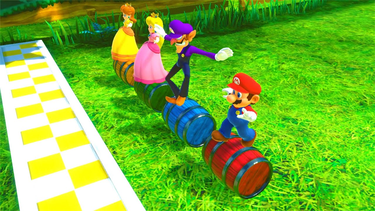 SUPER MARIO PARTY MINIGAMES MARIO VS WALUIGI VS PEACH VS DAISY WII
