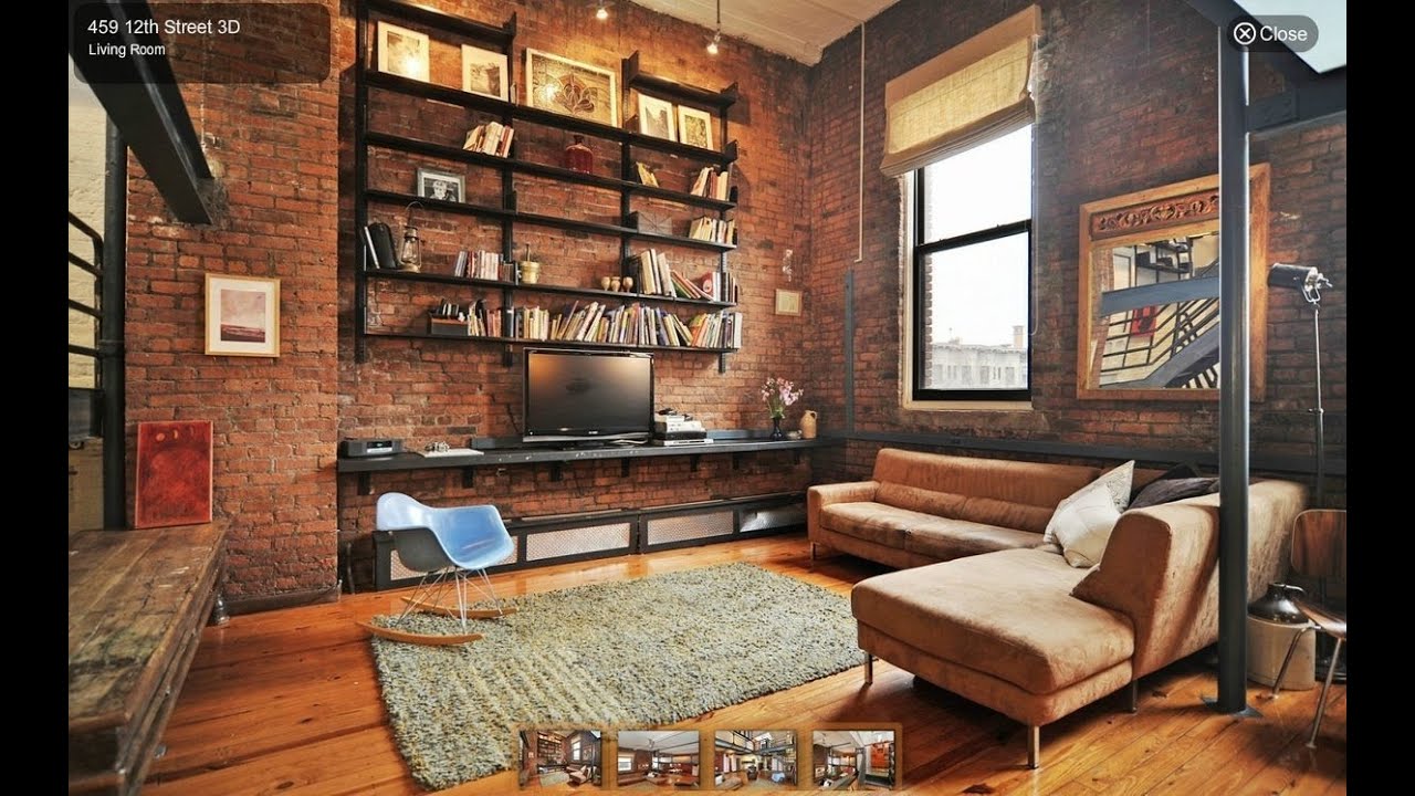 Industrial Style Living Room Interior Design Ideas